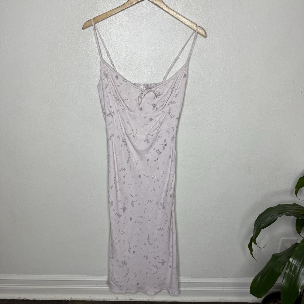 Aritzia Wilfred Bellow Midi Cottagecore Floral Dress Women's 4 Romantic Bow
